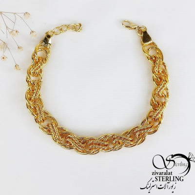 دستبند مارپیچ طلایی روکش طلا کد 10761