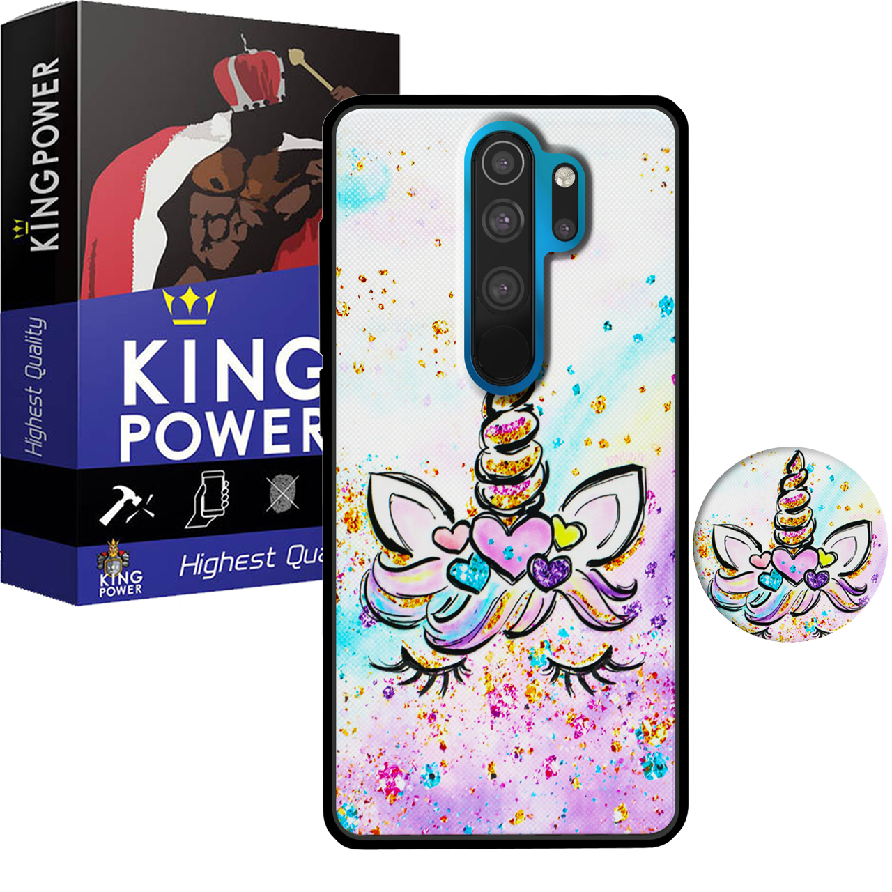 کاور کینگ پاور مدل GHA21 مناسب برای گوشی موبایل شیائومی Redmi Note 8 Pro به همراه پایه نگهدارنده