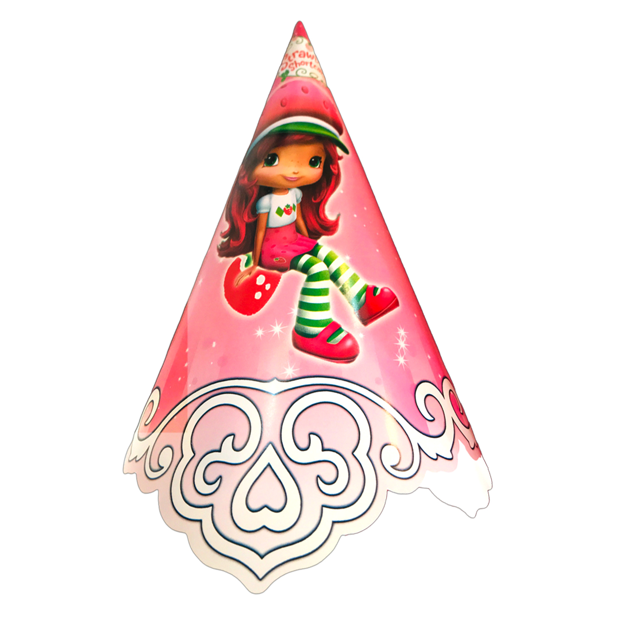 کلاه تولد مستر تم طرح دختر توت فرنگی پلاس بسته 10 عددی