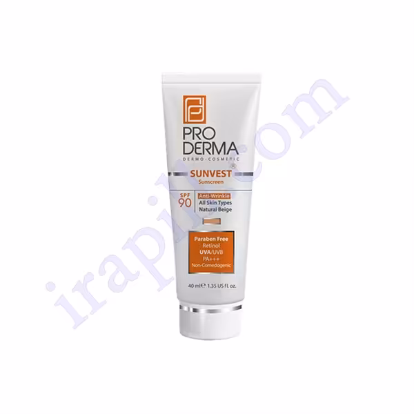 کرم ضد آفتاب و ضد چروک پرودرما SPF90 رنگ بژ طبیعی حجم 40 میلی لیتر