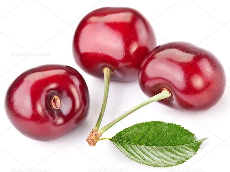 عکس گیلاس شیرین با برگ | گرافیک با طعم تربچه