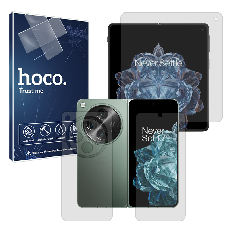 گلس صفحه نمایش و پشت گوشی وان پلاس Open مدل هیدروژلی مات برند هوکو کد LSS