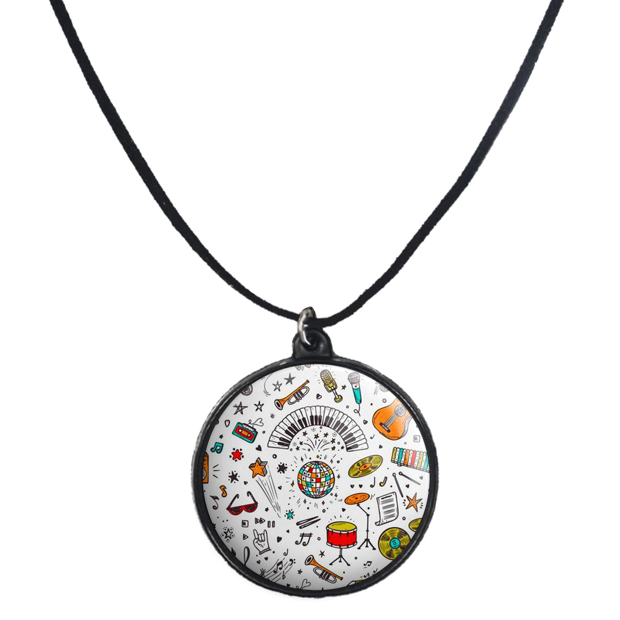 گردنبند پرمانه طرح موزیک کد pmb.3945 مدل دو طرفه