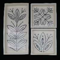 شیرینی خوری سرامیکی هیوا طرح میخک کد 10919380 مجموعه 3 عددی