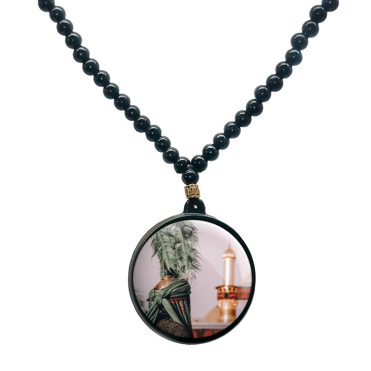 گردنبند پرمانه طرح امام حسین کد pmd.23530 مدل دو طرفه