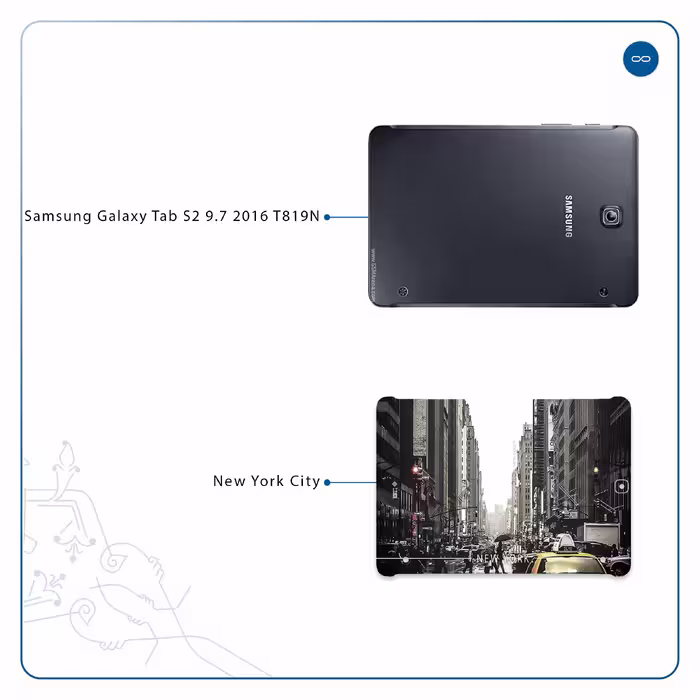 برچسب پوششی ماهوت مدل New York City مناسب برای تبلت سامسونگ Galaxy Tab S2 9.7 2016 T819N