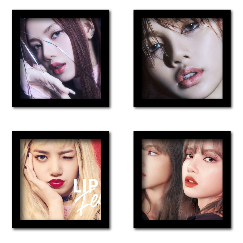 تابلو مدل لیسا بلک پبنک کد KM-BP8721 مجموعه 4 عددی | دنیای قاب