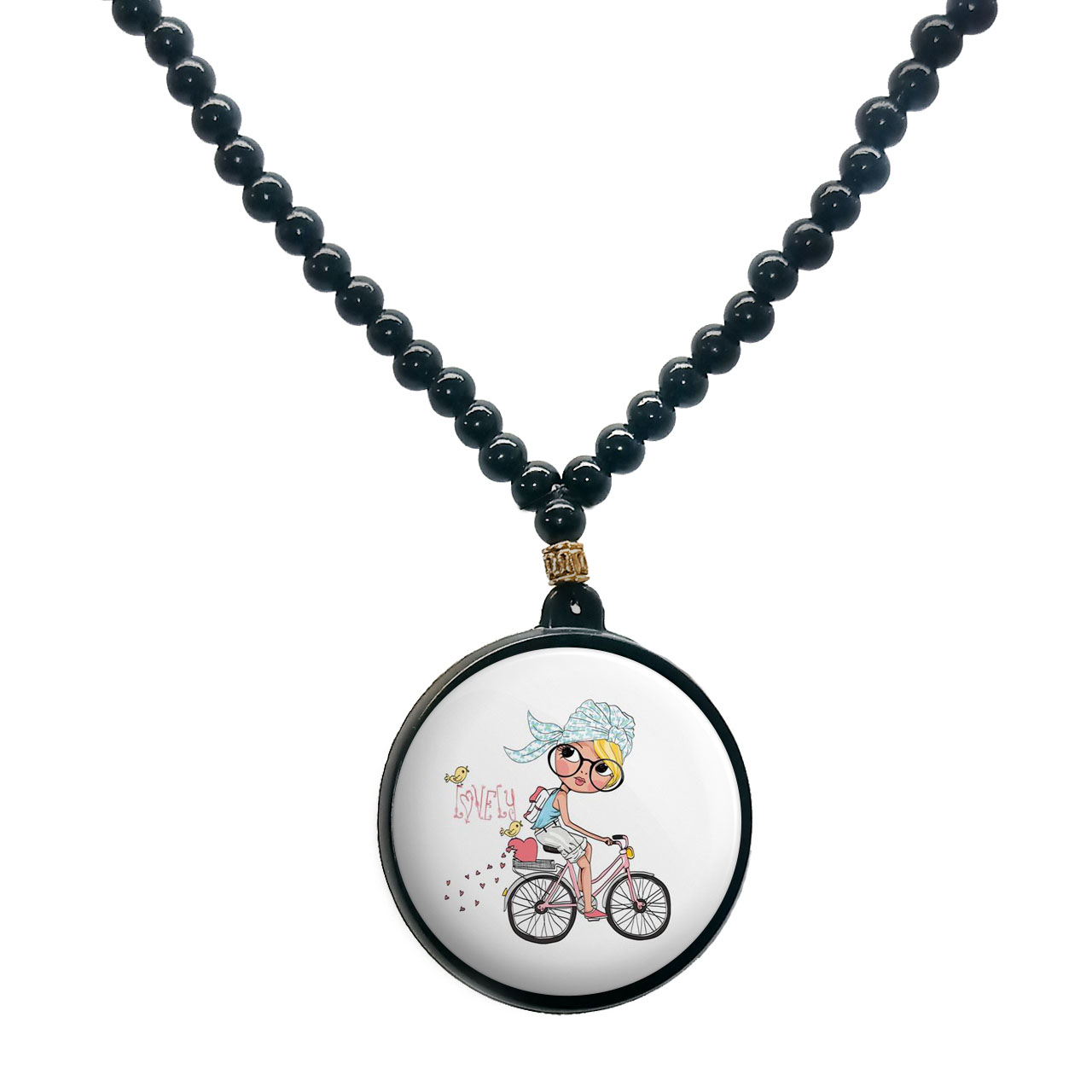 گردنبند پرمانه طرح دخترونه کد pmd.4533 مدل دو طرفه