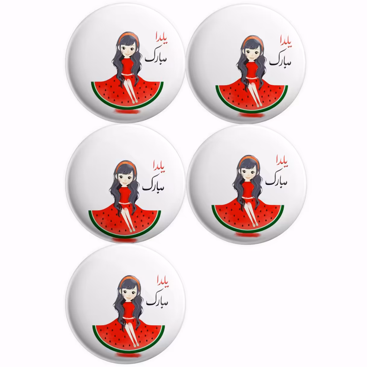 پیکسل پرمانه طرح دخترانه یلدا کد pmg.0515 مجموعه 5 عددی 