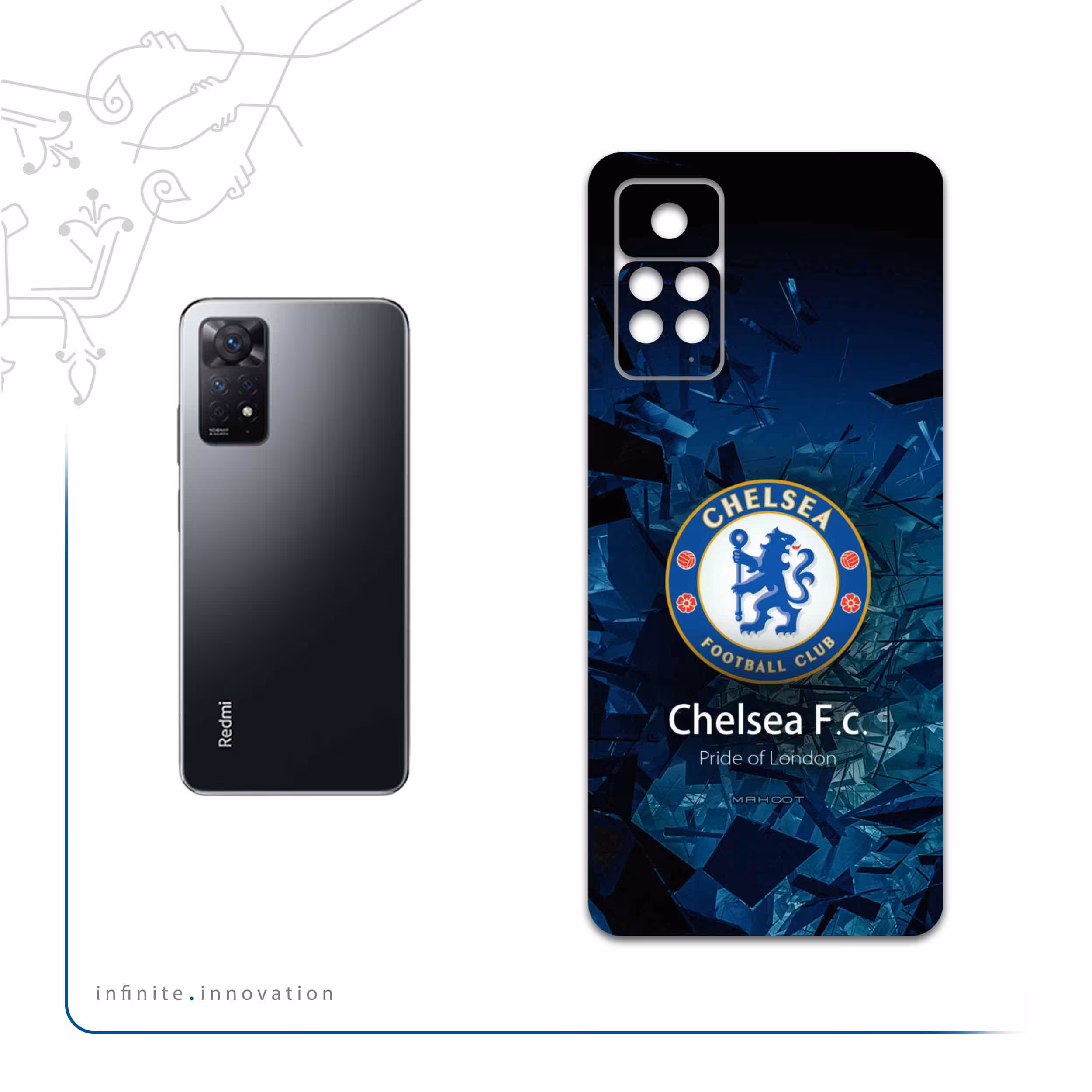 برچسب پوششی ماهوت مدل Chelsea مناسب برای گوشی موبایل شیائومی Redmi Note 11 Pro