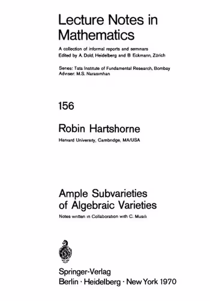 خرید و دانلود نسخه کامل کتاب Ample Subvarieties of Algebraic Varieties