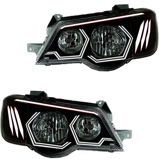 خرید چراغ جلو اسپرت پراید 111 جمع ساز مدل هگزا سفید دوعددی | اتوموبی