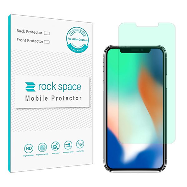گلس آیفون iPhone X مدل نانو هیدروژل گرین لایت برند راک اسپیس کد S