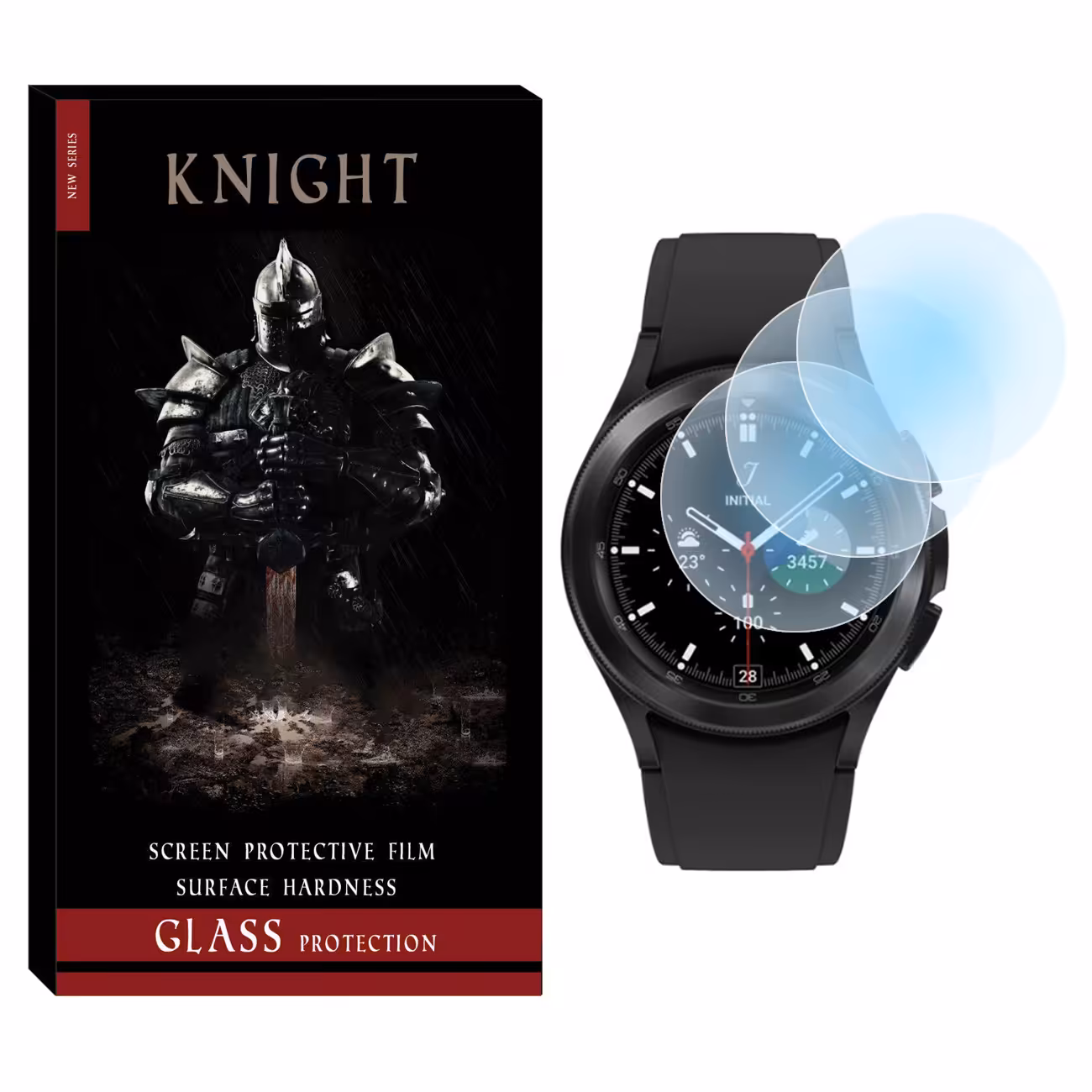 محافظ صفحه نمایش شیشه‌ای نایت مدل SH-KT مناسب برای ساعت هوشمند سامسونگ Galaxy Watch 4 Classic 42mm بسته سه عددی