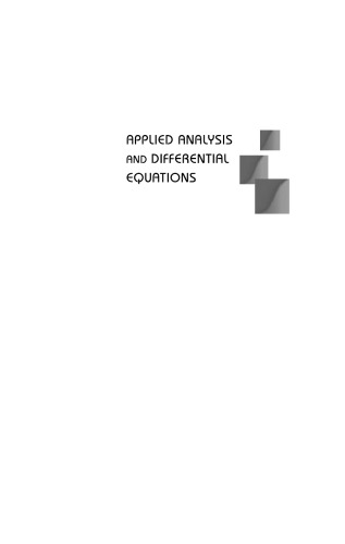 خرید و دانلود نسخه کامل کتاب Applied Analysis and Differential Equations: Iasi, Romania, 4-9 September 2006