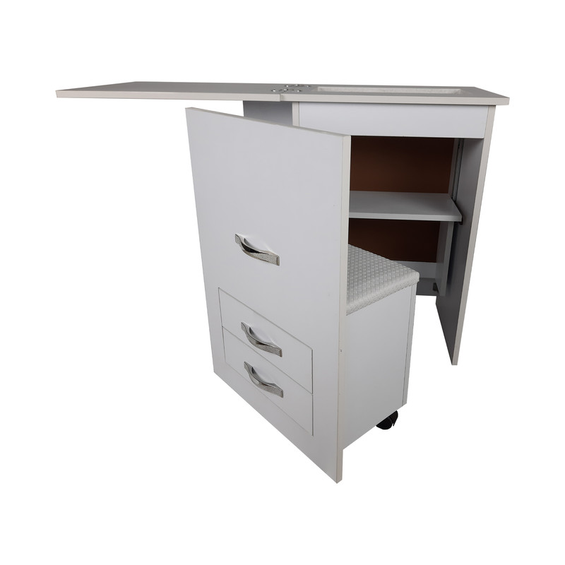 میز چرخ خیاطی مدل آسانسوری MDF-SM22 به همراه صندلی | choobsub