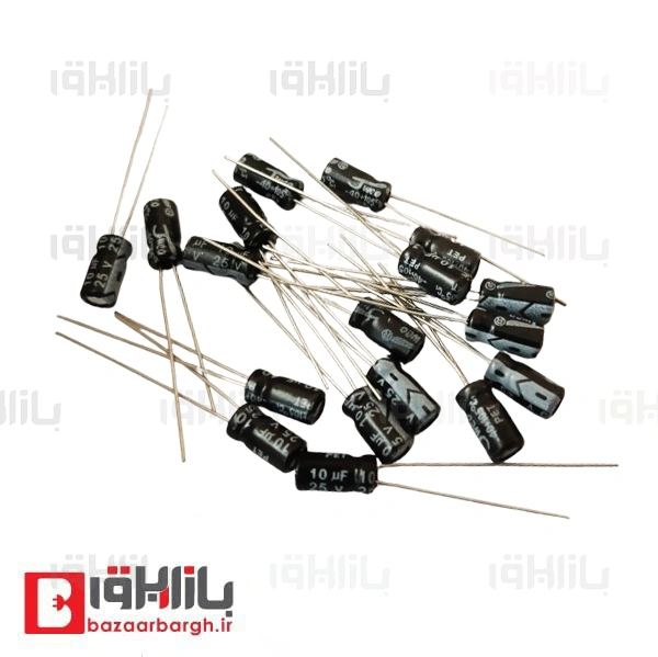 خازن الکترولیتی 10 میکرو فاراد 25 ولت
