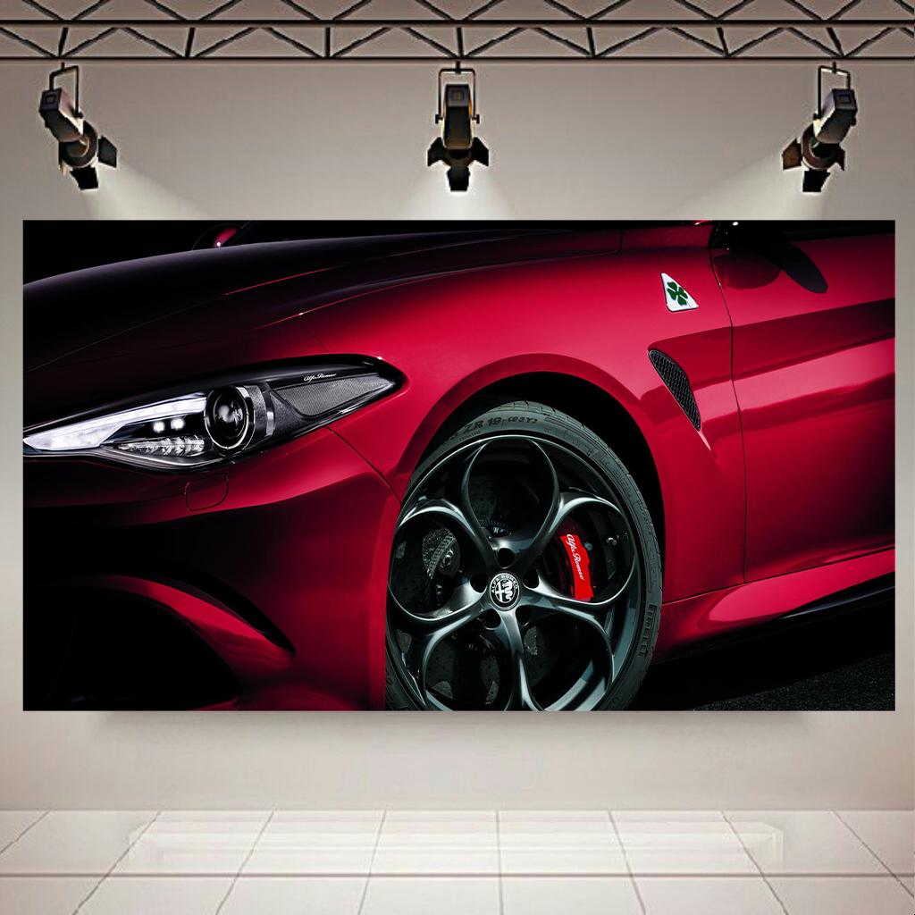 تابلو بوم طرح ماشین مدل نمای جلو آلفا رومئو کد AR5550