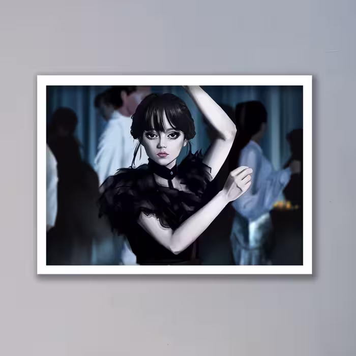 تابلو مدل ونزدی آدامز Wednesday Addams کد LAG1092 | دنیای قاب
