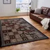 گلیم ماشینی جزیره طرح چوبی