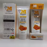 کرم ژل مرطوب کننده وآبرسان عسل مراگلو MERAGLO   هیدرا پلاس حاوی هیلارونیک اسید و کلاژن و آلستین 