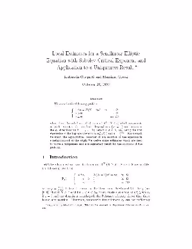 خرید و دانلود نسخه کامل کتاب Local estimates for a semilinear elliptic equation with Sobolev critical exponent and application to a uniqueness result