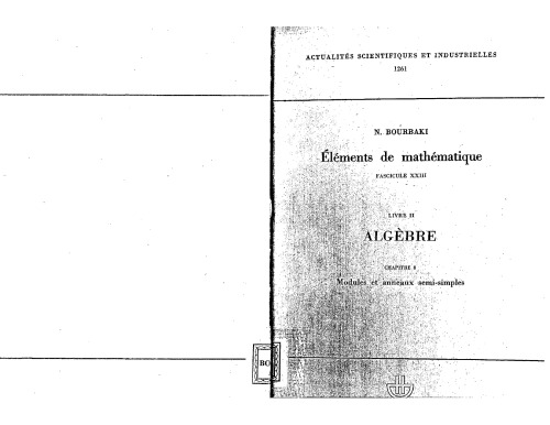 خرید و دانلود نسخه کامل کتاب Algèbre : Chapitre 8