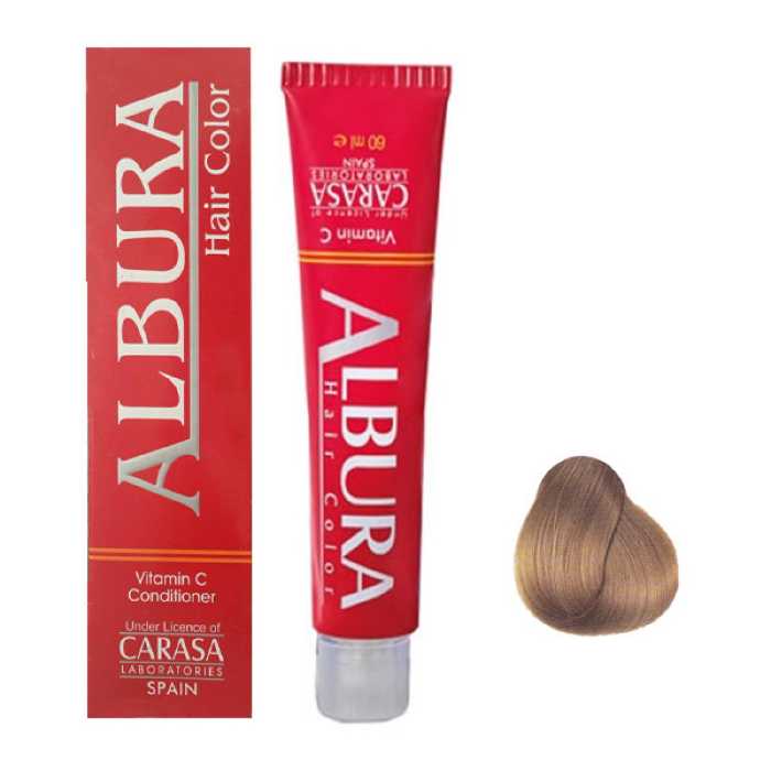 رنگ مو آلبورا مدل carasa شماره NF8-9.00 حجم 100 میلی لیتر رنگ بلوند خیلی روشن مجموعه 2 عددی