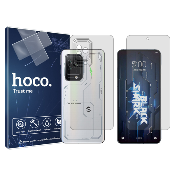 گلس صفحه نمایش و پشت گوشی شیائومی Black Shark 5 Pro مدل شفاف برند هوکو کد SS