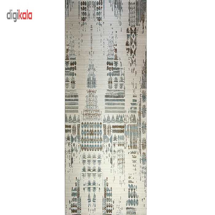 فرش ماشینی زمرد مشهد طرح 4123 زمینه آبی