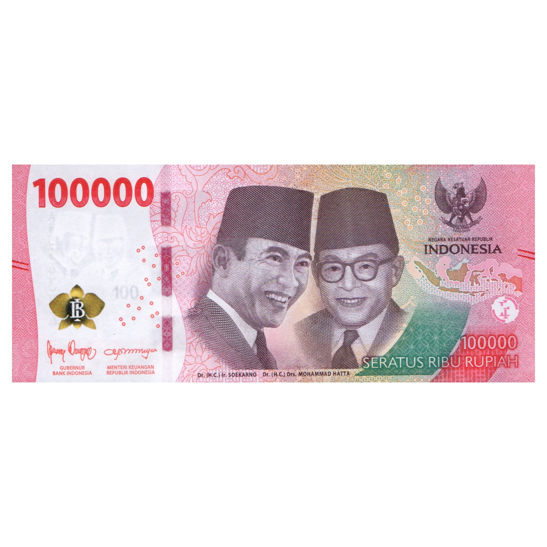 اسکناس تزئینی طرح کشور اندونزی مدل 100.000 روپیه یادبودی UNC