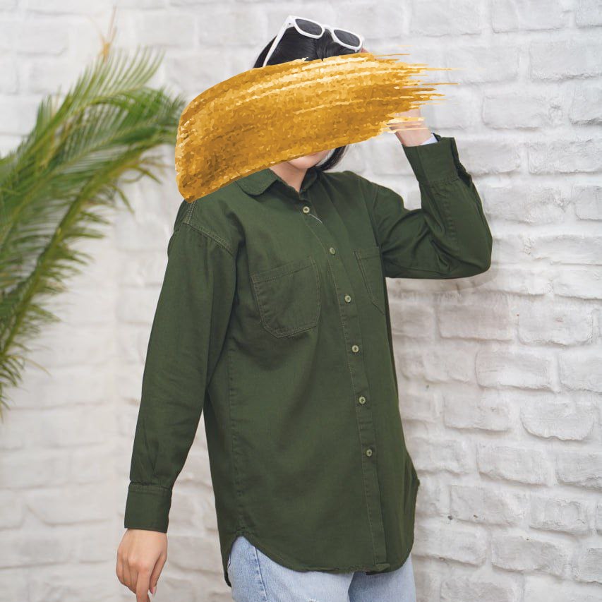 شومیز (مانتو کوتاه) کتان سبز یشمی جیب ساده سایز بندیL و XL و XL