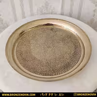 سینی برنزی هندی مدل طاووس گرد کد 3204