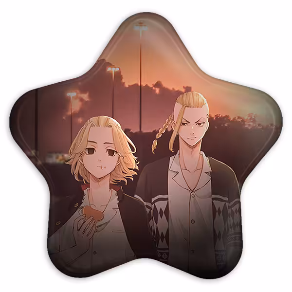 پیکسل خندالو طرح دراکن و مایکی انیمه توکیو ریونجرز مدل ستاره ای کد 11157