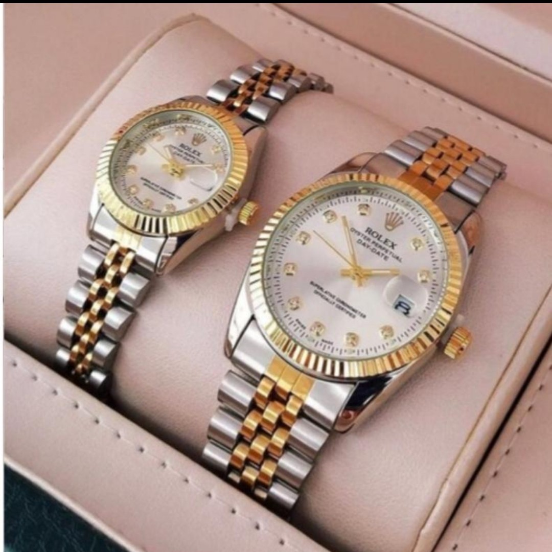 ساعت ست زنانه مردانه رولکس Rolex صفحه نقره ای