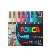 ماژیک رنگ آمیزی یونی بال مدل POSCA 5M مجموعه 8 عددی