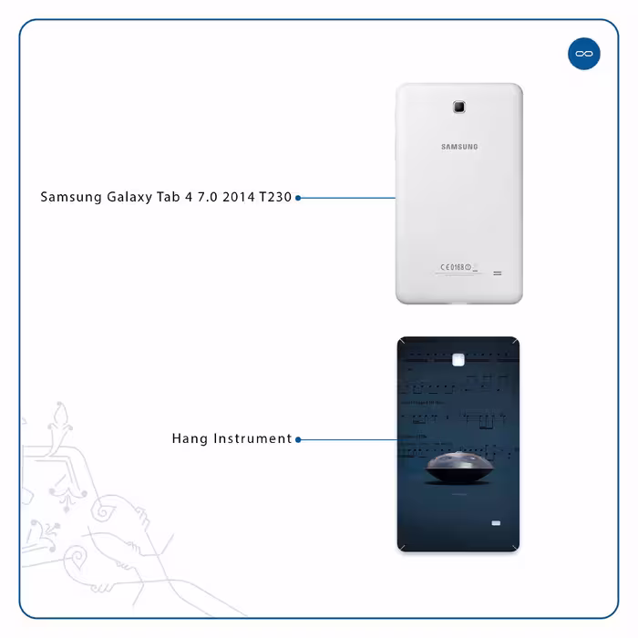 برچسب پوششی ماهوت مدل Hang Instrument مناسب برای تبلت سامسونگ Galaxy Tab 4 7.0 2014 T230