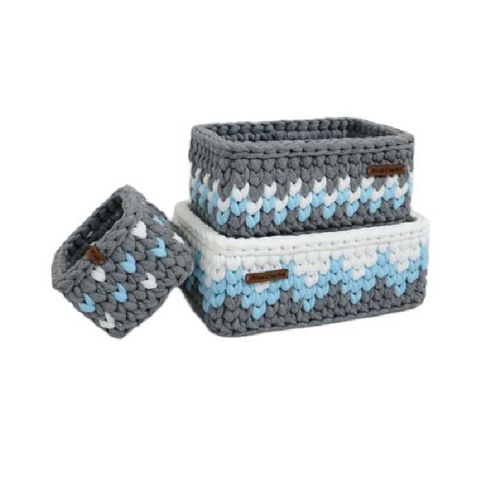  سبد قلاب بافی تریکو کد 30 مجموعه 3 عددی