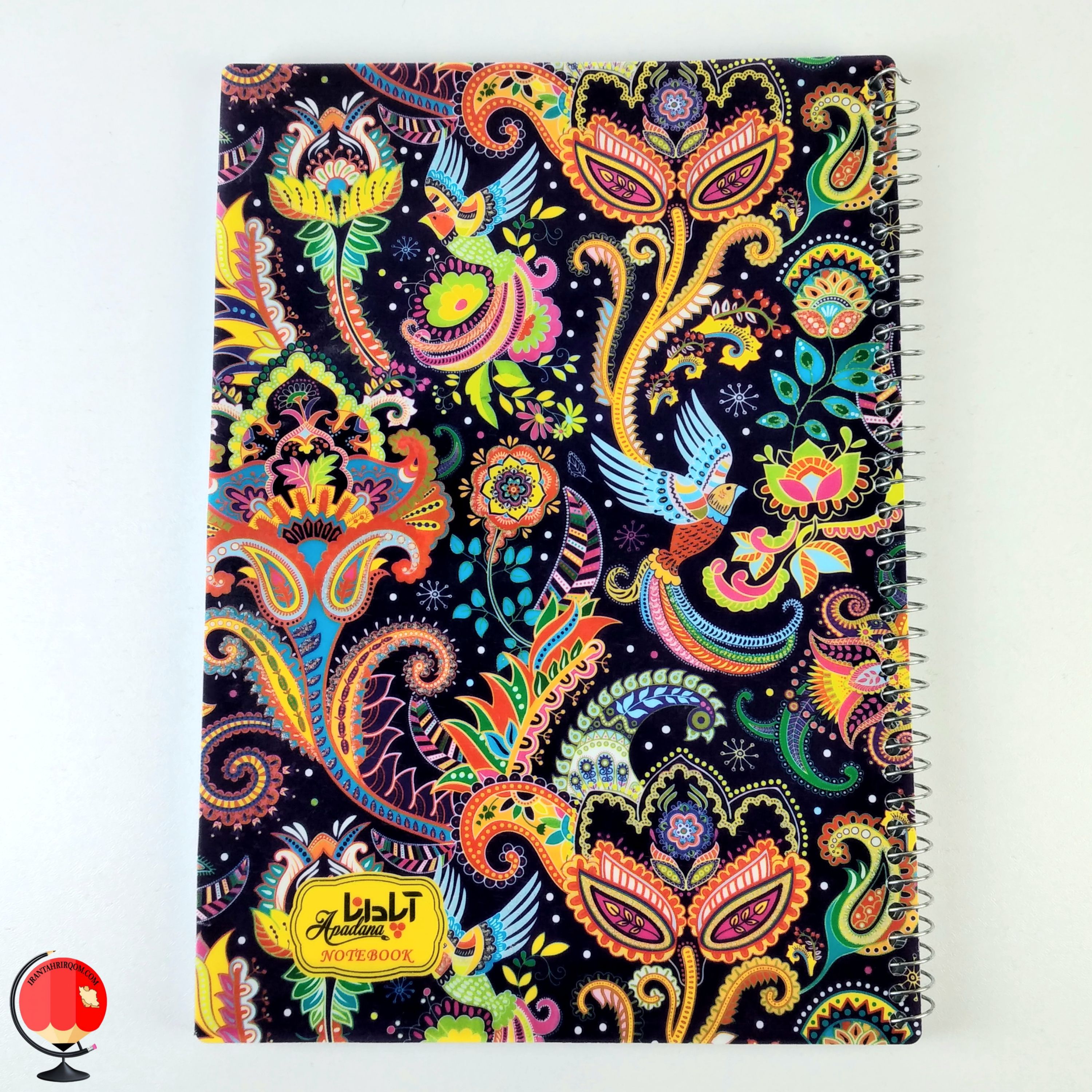 دفتر 80 برگ سیمی جلد طلقی اپادانا طرح گل و پرنده کد 2492