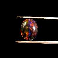 نگین اوپال سیاه با تلالو خاص بیضی شناسه 8193