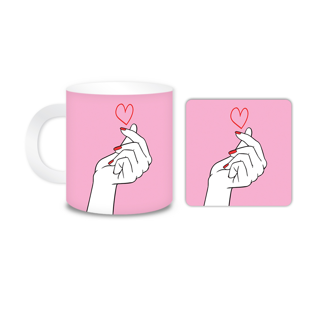 ماگ مدل دست کد 2090 به همراه زیر لیوانی