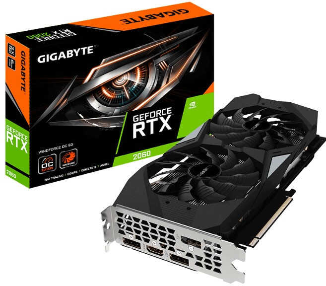 کارت گرافیک گیگابایت مدل GeForce RTX 2060 WINDFORCE OC با حافظه 6 گیگابایت