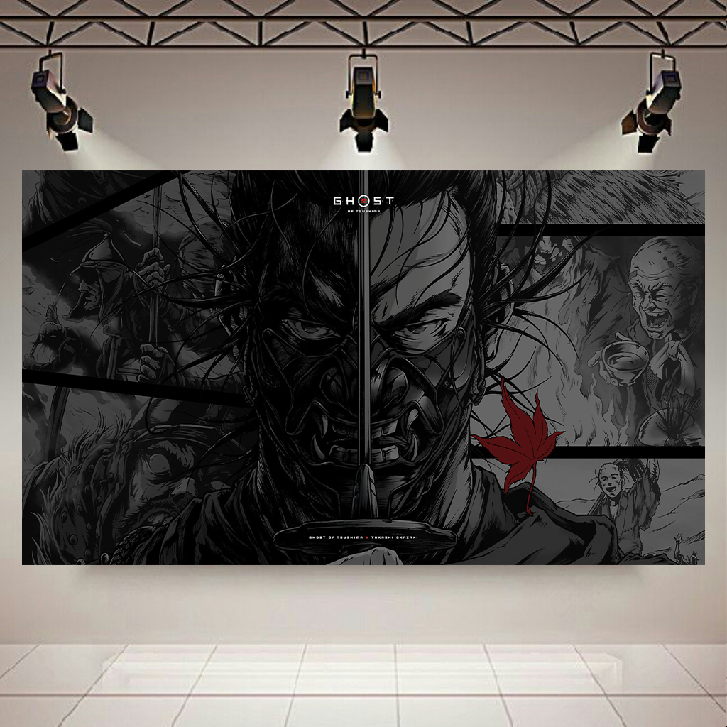 تابلو بوم طرح سامورایی و Game مدل Ghost of Tsushima کد AR9000