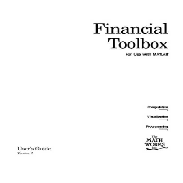 خرید و دانلود نسخه کامل کتاب finance Matlab Toolbox