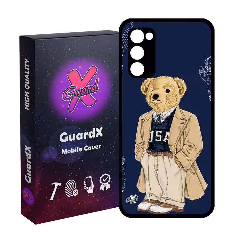 کاور گارد ایکس طرح خرس مدل Glass10427 مناسب برای گوشی موبایل سامسونگ Galaxy S20 FE