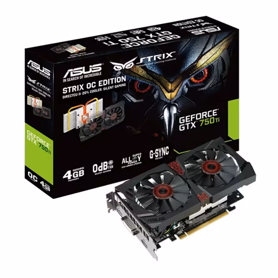 کارت گرافیک ایسوس GTX 750 Ti STRIX DC2 OC 4GD5