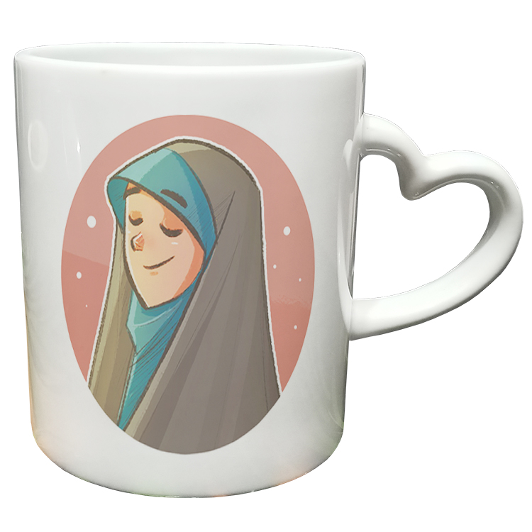 ماگ مدل دسته قلبی طرح عاشقانه کد 382