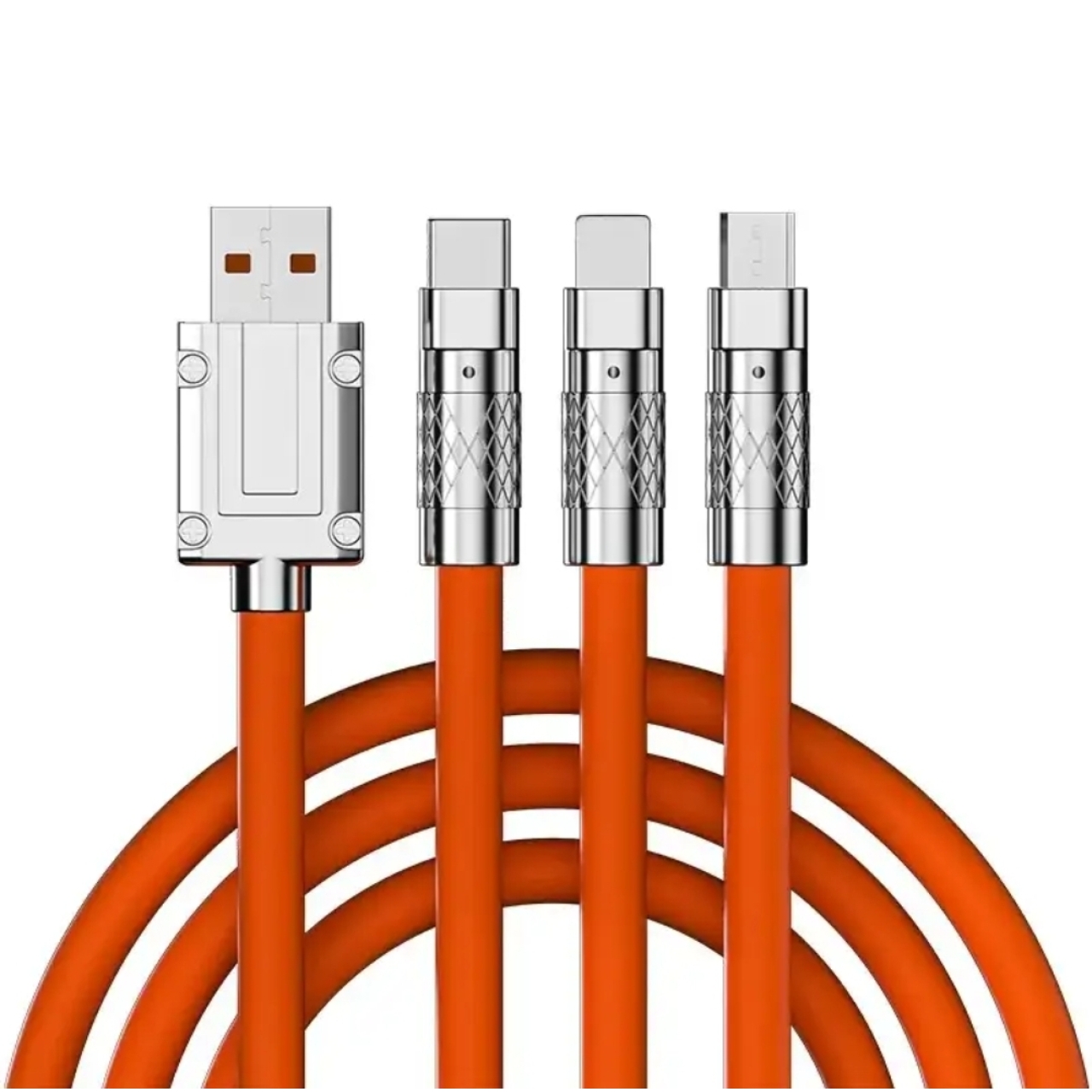 کابل تبدیل usb به lighting_Type_c -micro usb تبدیل 1 به 3 سیلیکونی