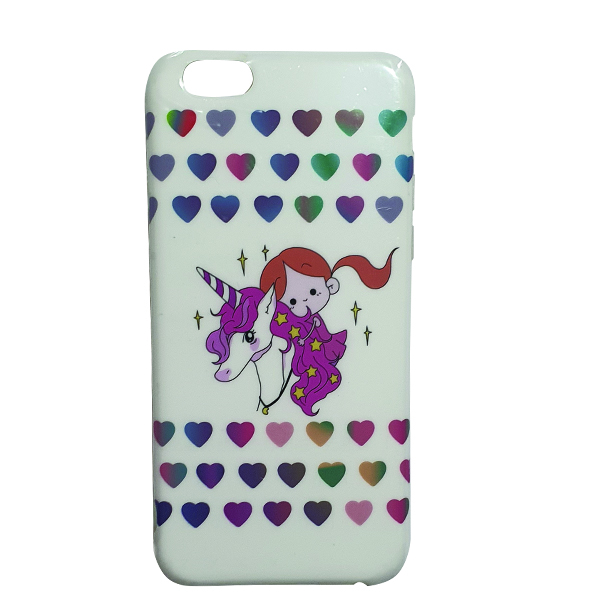 کاور طرح دختر و اسب تک شاخ مدل SC345 مناسب برای گوشی اپل IPHONE 6