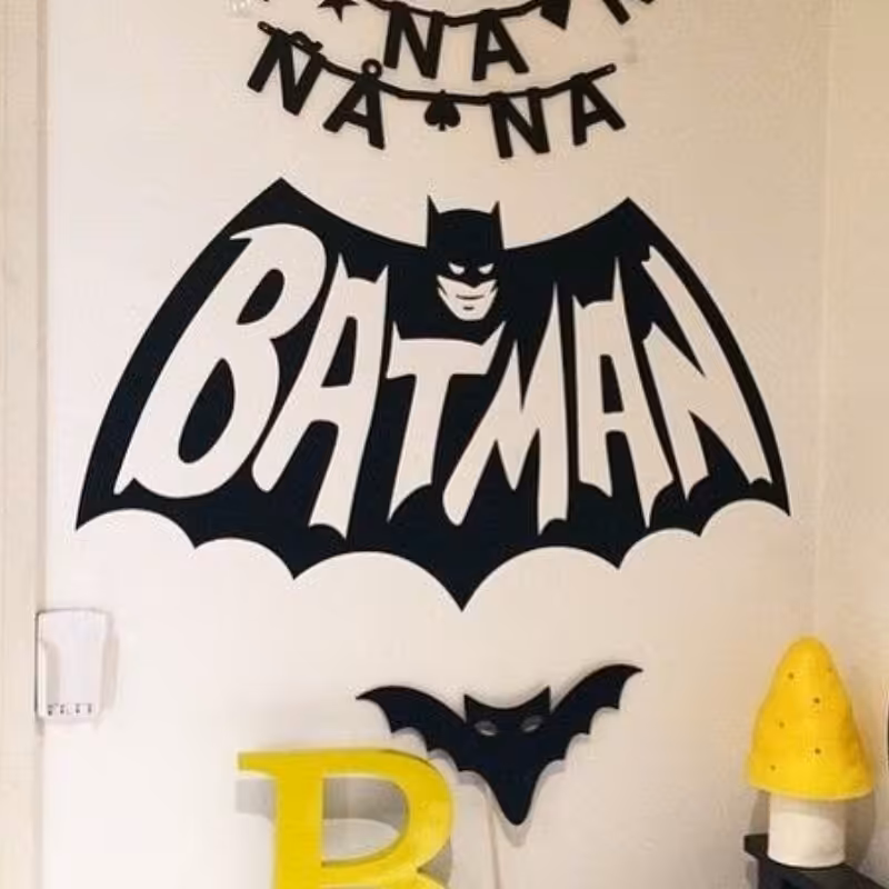 بک گراند تولد 50cmتم پسرانه بتمن در دو رنگ.ترئینات تولد